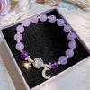Starry Cat Eye Stone Bracelet for Women, Grey Moonlight Star & Moon Crystal, Silver-Plated Copper