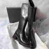 Vintage Thick Heel Knee-High Boots for Women with Side Zipper — Winter Fashion Long Boots