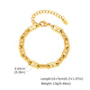 316L Stainless Steel Chunky Chain Bracelet for Women 18K Gold Plated Waterproof Stackable