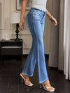 Plus Size High-Rise Flare Jeans for Women Soft Stretch Ankle-Length Denim