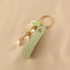 Lily of the Valley Leather Flower Keychain for Women – Green Fairycore Charm