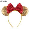 Disney Minnie Sequin Ear Headband with Polka Dot Bow, Girls & Women Party Hairband, Kids DIY Hair Accessory