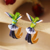 3D Hummingbird Stud Earrings for Women - Cute Animal Jewelry, Silver & Gold, 15mm & 20mm