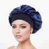 Satin Wide Brim Nightcap Silky Bonnet Hair Wrap for Sleeping Elastic Soft Band Sleep Cap for Women