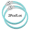 2-Pack Leather Chain Charm Bracelets with Beads – Handmade Couples Pulsera Jewelry (Unisex)