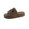 Women's Plush Faux Fur Slides Furry Flip Flop Home Party Slippers