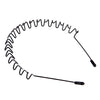 6-Pack Unisex Black Wavy Metal Headbands - Fashion Sports Hair Hoops for Men & Women