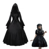 Gothic Medieval Hooded Dress Ankle-Length Lace-Up A-Line Flare Sleeve