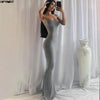 Satin Slip Maxi Dress – Sleeveless Backless Bodycon Party & Evening Dress