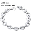 316L Stainless Steel Cuban Figaro Chain Bracelet, Unisex Vintage Punk K-Pop Link Bracelet