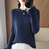 Women Striped Knit O-Neck Pullover Sweater Loose Long Sleeve Autumn Winter Casual Korean Fashion