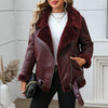 Fitaylor Women's Faux Fur Lined Faux Leather Motorcycle Jacket - Thick Warm Winter Coat