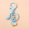 Enamel Flower & Butterfly Heart Keychain – Cute Love Key Ring Handbag Charm Pendant for Women & Girls