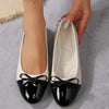 Women's Ballerina Flats - Comfortable Non-Slip PU Loafers with Bow Knot, Casual Round-Toe