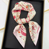 Silk-Feel Square Scarf 70 x 70 cm (27.6 x 27.6 in) Floral Satin Neckerchief – Women's Hair Band, Bandana & Wrap