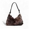 Real Mink Fur Shoulder Bag Luxury Women's Fur Crossbody Handbag