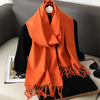 Women's Winter Scarf, Thick Cashmere-Look Pashmina Shawl with Tassels, Windproof Wrap, 175+ cm (69+ in) — 62 Colors