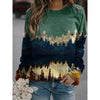 Plus Size Printed Knit Sweater for Women, Long Sleeve Round-Neck Pullover 1XL-5XL - Autumn Winter