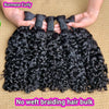 Bouncy Curly Human Hair Bulk Braiding Extensions 100g (3.5 oz) 16-22 in (40-56 cm) No Weft Raw Virgin #1B Natural Black