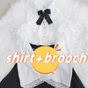 Kawaii Jirai Kei Lolita Y2K Japanese Style Blouse with Peter Pan Collar Long Sleeve Sweet Aesthetic Top for Women