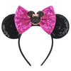 Disney Mickey Mouse Sequin Ears Headband with Bow - Halloween Party Cosplay Hairband for Women & Kids
