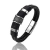 Vintage Multilayer Brown Leather and Stainless Steel Men's Beaded Bracelet 18.5/20.5/22 cm (7.3/8.1/8.7 in)