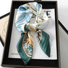 Satin Square Scarf 70cm (27.6 in) Silk-Look Polyester Neck & Hair Tie Bandana for Women Floral Headscarf Hijab