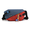 Nylon Panelled Waist Pack - Unisex Crossbody Chest Bag for Casual Outdoor Travel