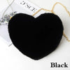 Women's Faux Fur Heart Shoulder & Crossbody Bag - Small Winter Messenger 25 x 20 cm (9.8 x 7.9 in)