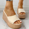 Women's Summer Peep-Toe Gladiator Wedge Sandals - High Heel Platform Slip-On Casual Shoes