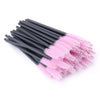 5/25/50-Pack Pink Disposable Eyelash Brushes Crystal Handle Spoolies for Extensions & Mascara
