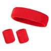 3-Pack Athletic Sweatband Set Headbands and Wristbands for Running, Cycling, Yoga (Polyester)