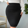 Plus Size High-Waisted Black Pencil Skirt — Stretch Slim Fit (1XL–4XL)