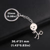 Funny Middle Finger Stickman Keychain Stainless Steel Novelty Keyring for Car Bag Backpack Purse Gift