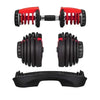 Adjustable Steel Dumbbell 5–52.5 lb / 10–90 lb (2.5–24 kg / 5–40 kg) Quick-Lock Home Gym Weight Red/Black