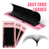 Easy Fan Mega Volume Eyelash Extensions 8-25mm L/M Curl 12-Row Tray Korean PBT Fiber