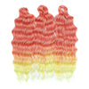 Synthetic Braiding Hair Extensions 24 in (60 cm) Loose Deep Wave Ombre Brown Rainbow Twist Crochet 3-Pack