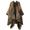 Women's Knitted Shawl Poncho - Imitation Cashmere Travel Cape Wrap, Ethnic Boho Cardigan