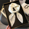 Luxury Square Silk-Feel Scarf 70 x 70 cm (27.6 x 27.6 in) Korean Fashion Floral Bandana Kerchief Wrap