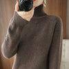 Women's Merino-Blend Mock Neck Sweater - Soft Long-Sleeve Pullover, Casual Solid Knit (Autumn/Winter)