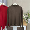 Plus Size Mock Neck Knit Sweater - Slim Fit Casual Pullover for Women, Autumn/Winter