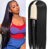 36-Inch (91 cm) V-Part Brazilian Straight 100% Remy Human Hair Wig, Glueless V Part, 220% Density, Natural Black