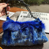 Real Mink Fur Shoulder Bag Luxury Women's Fur Crossbody Handbag