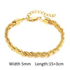 Chunky Gold-Plated Stainless Steel Link Chain Bracelet for Women — Waterproof Layering Wristband