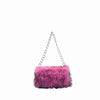 Faux Fur Underarm Shoulder Bag with Chain Strap – Plush Winter Clutch for Women, Evening & Party