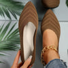 Pointed Toe Knitted Slip-On Ballet Flats for Women Casual Office Loafers