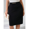 Plus Size High-Waist Knit Midi Skirt 1XL-5XL Slim-Fit Knee-Length Pencil Skirt