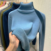 Women's Turtleneck Velvet Lined Knit Sweater - Thick Warm Slim Pullover