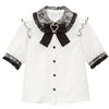 Kawaii Jirai Kei Lolita Y2K Japanese Style Peter Pan Collar Blouse Long Sleeve Sweet Bow Casual Aesthetic Top