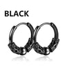 Punk Stainless Steel Stud Earrings Black – Unisex Vintage Hip Hop Ear Studs